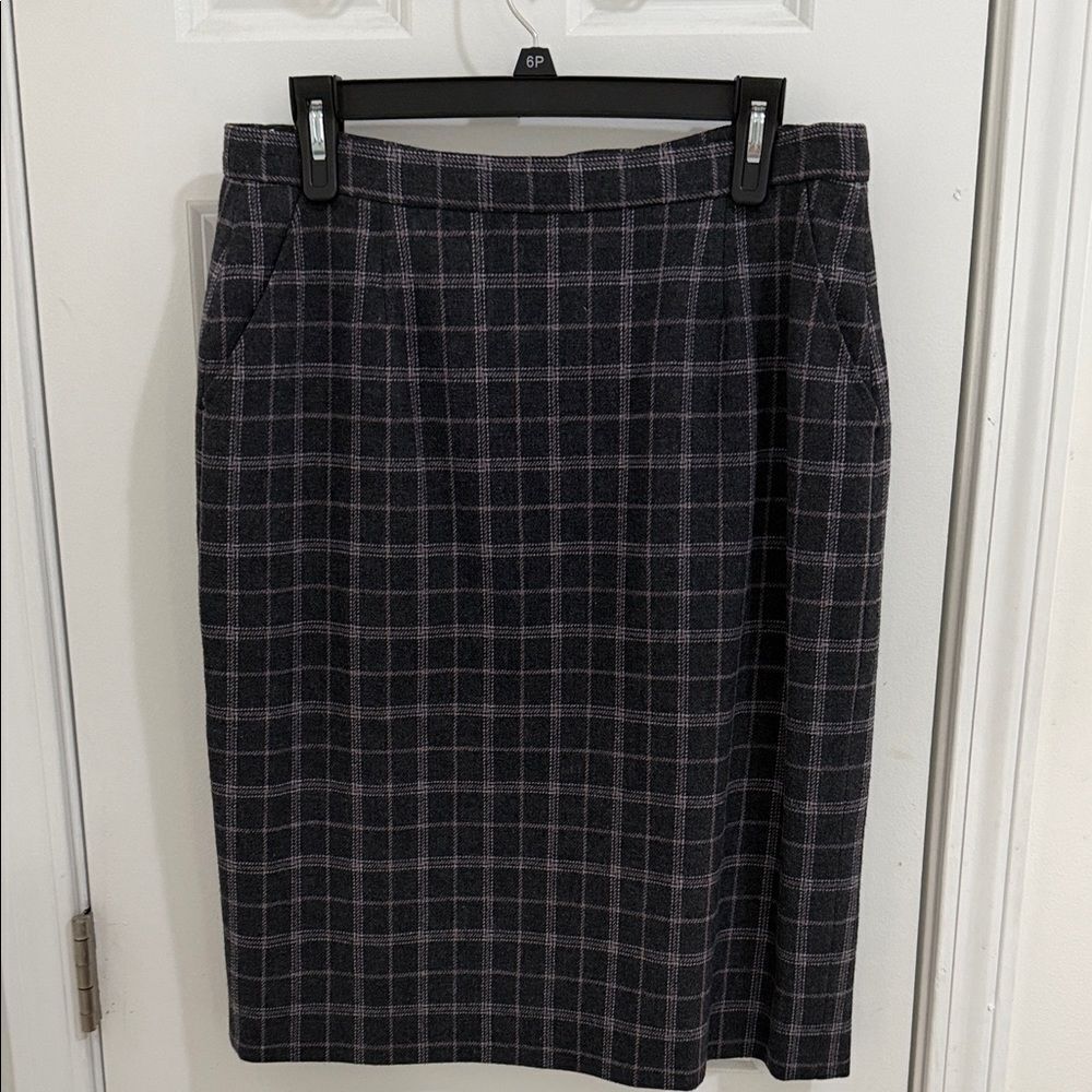 Pendleton Vintage Classic Black and Gray Plaid Women's Skirt Size 12